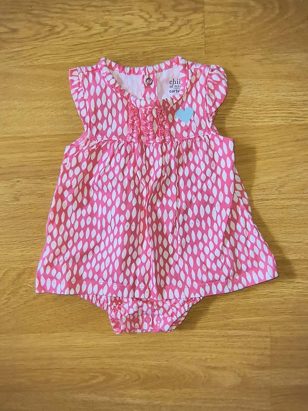 Child Of Mine Made By Carter's Pink Patterned Baby Dress & Bloomer Set